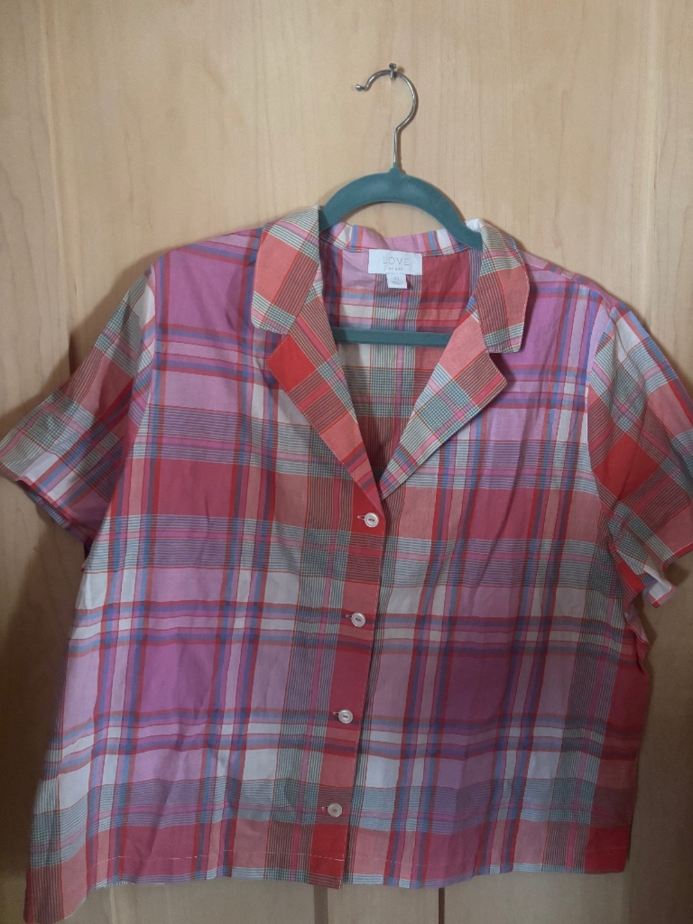 Plaid pink top